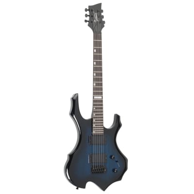 Glarry Blue 36inch Burning Fire Style Electric Guitar HH Pickup w/20W Amplifier image 3