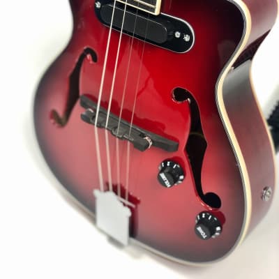 Sound Smith  Electric hollow body acoustic electric tenor ukulele  2022 Red burst image 5