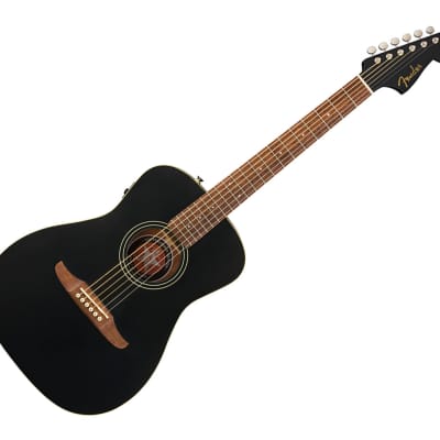 Fender Joe Strummer Campfire Acoustic Guitar - Matte Black w/ Walnut FB image 2