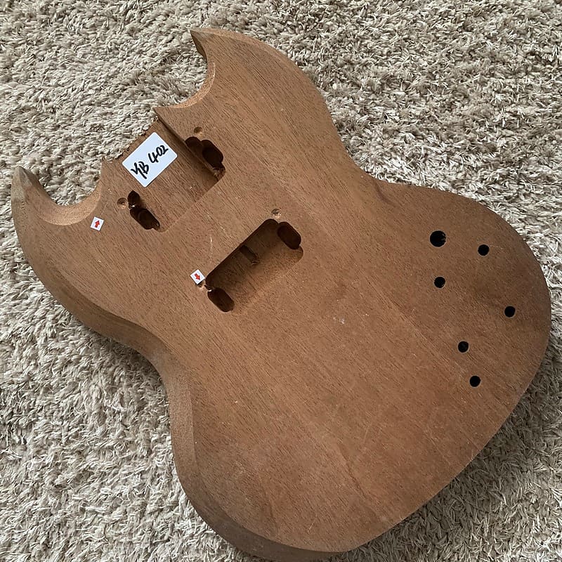 Unfinished Mahogany Wood SG Style Guitar Body image 1