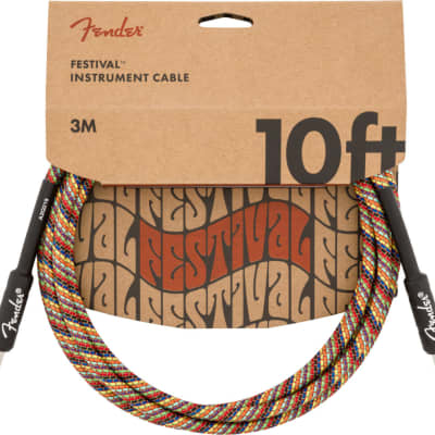 10' Festival Instrument Cable, Pure Hemp, Rainbow MODEL #: 0990910299 - 10 ft image 1