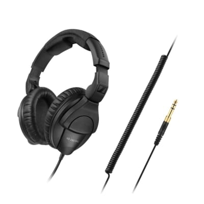 Sennheiser HD 280 PRO Over Ear Headphones Black Bundle with Pig Hog PHX14-25 1/4" Headphone Extension Cable and Instrument Polishing Cloth - Studio Monitor Headphones image 2