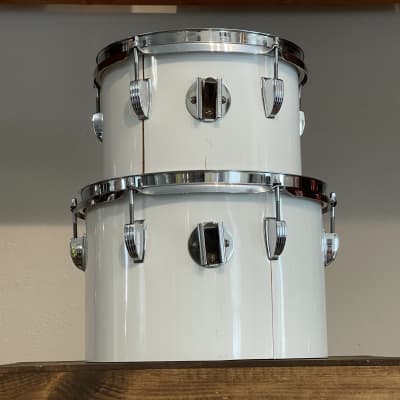 1970's Ludwig 10" & 12" White Cortex 3-Ply Concert Toms image 4