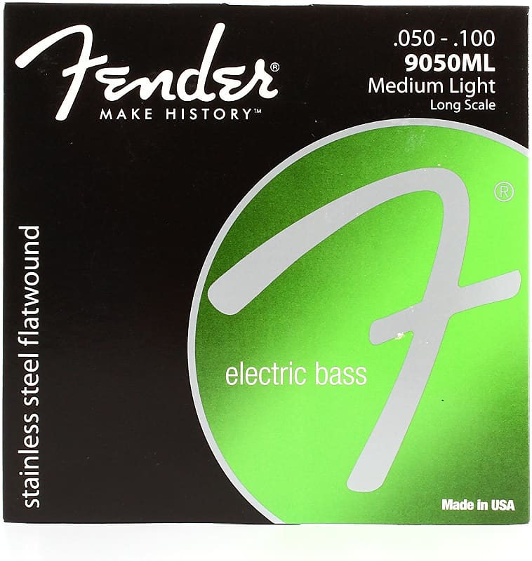 Fender 9050ML Stainless Flatwound Bass Strings, Long Scale MED LIGHT 50-100 image 1