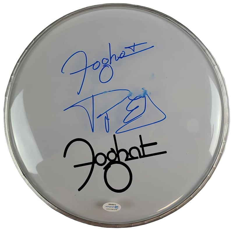 Foghat Roger Earl Autographed 12 Inch Clear Drum Head | Reverb