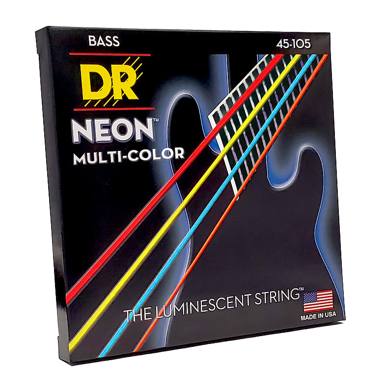 DR NMCB-45 Hi-Def Neon Bass Guitar Strings - Medium 45-105