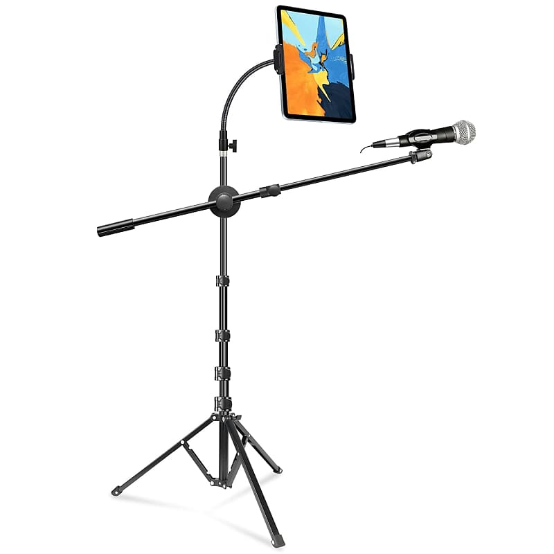 Ipad Stand & Boom Mic Stand, Height Adjustable Ipad Reverb