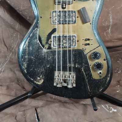 Teisco Teisco-Global Hybrid Mashup 4 String Solid Body bass Guitar 1967 Black image 1