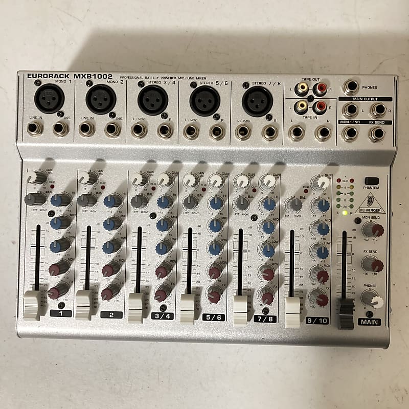 Behringer Eurorack MXB1002 Battery Powered Mic/Line Mixer Reverb