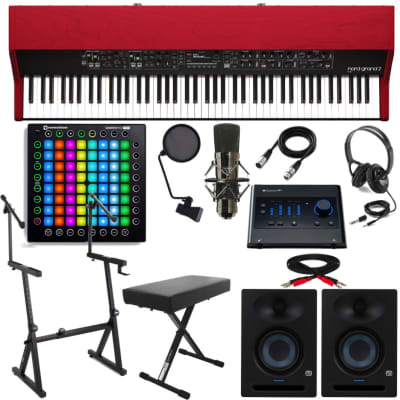 Nord Grand 2 88-Key Stage Piano/ PreSonus Audio Interface, Monitors,  Keyboard Stand, Bench, CAD GLX2200BP Mic