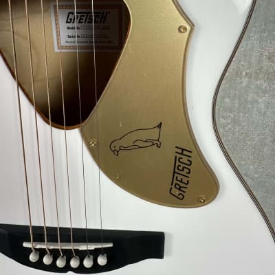 Mint Gretsch G5021E Rancher Penguin Parlor Acoustic / Electric Guitar - White image 3