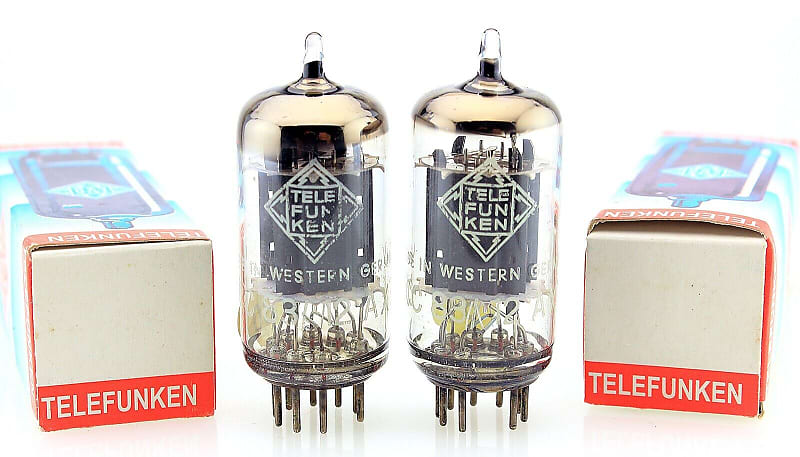 MATCHED PAIR 1966 TELEFUNKEN ◇ ECC83 12AX7 SMOOTH PLATE VACUUM TUBES #80,81