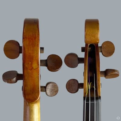 W & A. Jacot Cornerless Violin - 3/4 - Made in Neuchatel, Switzerland 1956 - w/ Case & Bow image 11