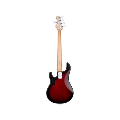Sterling by Music Man RAY5-RRBS-R1Ruby Red Burst Satin, 5-String Bass Guitar image 2