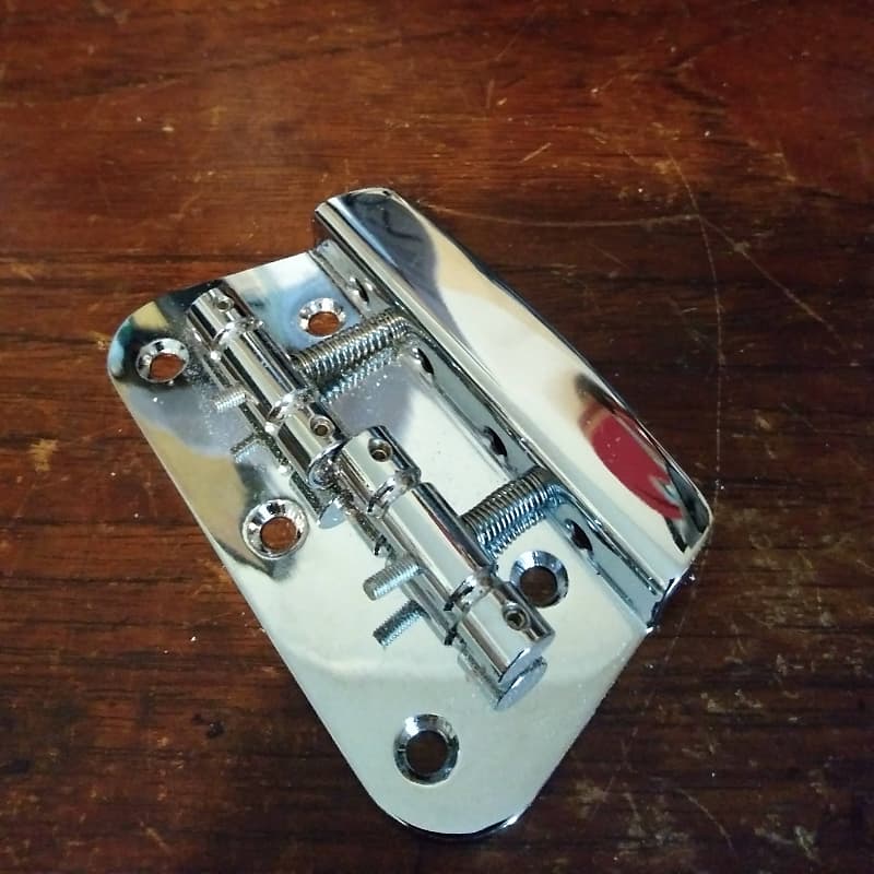 Squier Bronco Bass Bridge with Mounting Screws Chrome Reverb