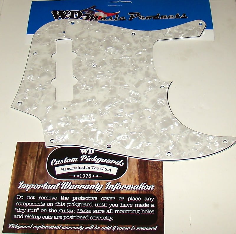 Replacement Pickguard For Fender Jazz Bass, White Pearl 4 Ply Reverb