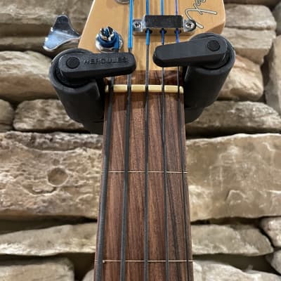 Fender American Standard Jazz Bass V Fretless Conversion 1995 - Electric Blue image 5