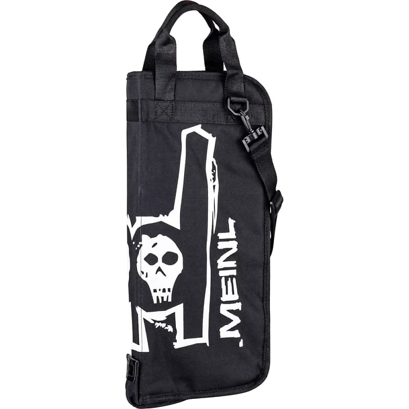 Meinl Percussion Professional Drumstick Bag with Floor Tom Hooks — Black with Horns Graphic (MSB-2) image 1