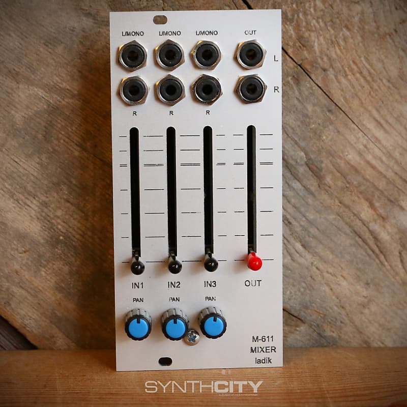 Ladik M611 Mixer 3 Channel Stereo Slider Eurorack Mixer Reverb