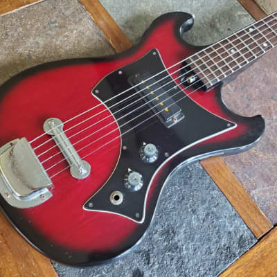 Stradolin RJ1 vintage short-scale electric guitar MIK 1960s red burst for sale