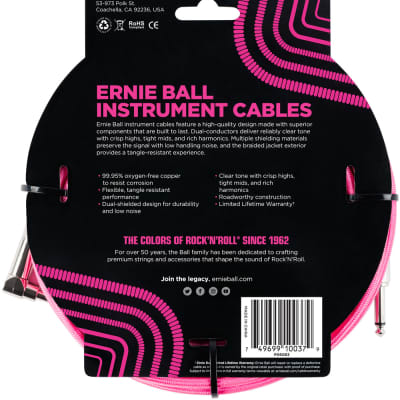 ERNIE BALL 6083 Instrumentenkabel Wkl-Kl 6m, neonpink image 2