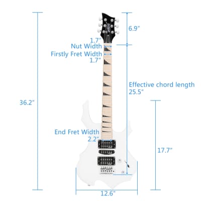 （Accept Offers）Glarry Burning Fire Style Ⅱ Upgrade 6 Strings Electric Guitar White image 8