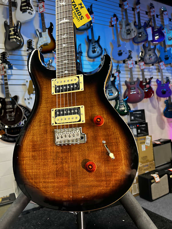 PRS SE Custom 24 Electric Guitar Black Gold Sunburst Reverb