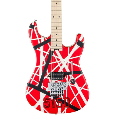 EVH Striped Series 5150 Electric Guitar Regular Red, Black, and White Stripes