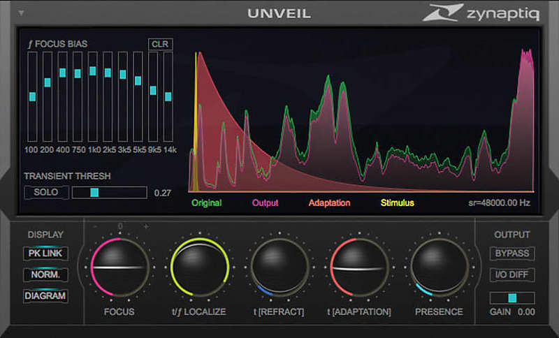 New Zynaptiq - UNVEIL - Real-Time Signal Focusing Plug-In AAX/AU/VST (Download/Activation Card) - EDU image 1