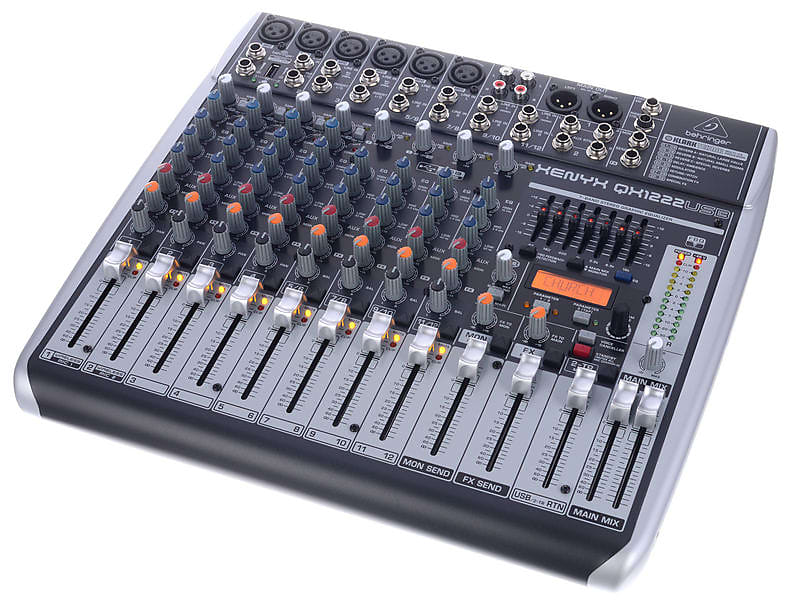 Behringer Xenyx QX1222USB 12 Channel mixer with 60 mm Faders