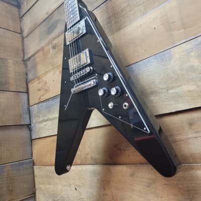 2023 Gibson USA 70's Flying V (Pre-Owned) - Black w/ Hard Case image 2