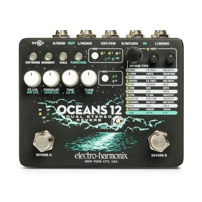 Electro-Harmonix EHX Oceans 12 Dual Stereo Reverb Effects Pedal image 1