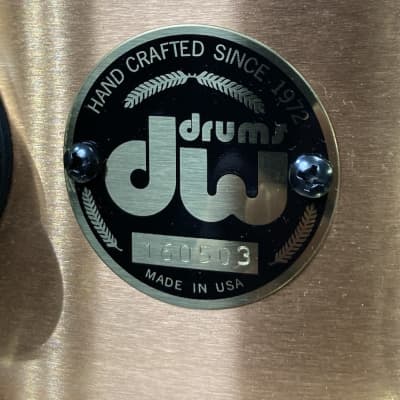 DW 5.5"x14" Heavy Brushed Bronze Snare Drum, With Gold Hardware 2000s? - Brushed Bronze image 2