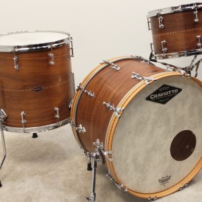 Craviotto 22/13/16" Solid Walnut Drum Set - Video. Signed Shells, ex Blackbird Studio Kit #340 2012 image 2
