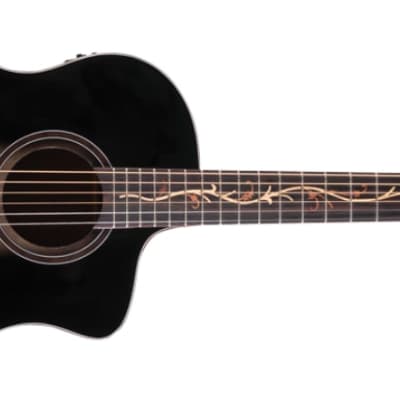 Washburn Vite S9V Bella Tono Studio Hybrid Acoustic Guitar (Gloss Charcoal Burst) image 15