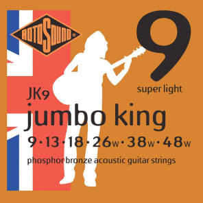 Rotosound JK9 Jumbo King Phosphor Bronze Acoustic Guitar Strings - Super Light (9-48)