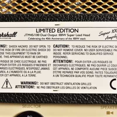 Marshall 45/100 40th Anniversary JTM Amplifier image 9