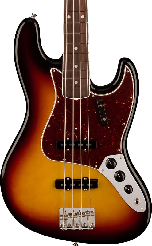 Fender American Vintage II 1966 Jazz Electric Bass Rosewood Fingerboard, 3-Color Sunburst image 1