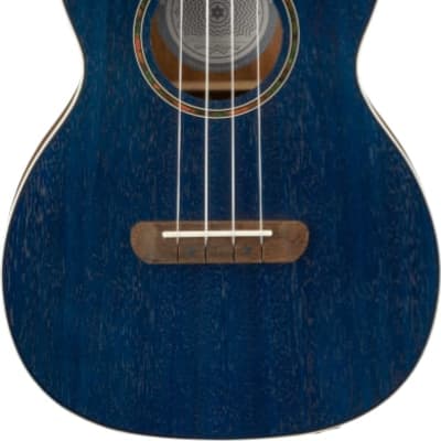 Fender Dhani Harrison Acoustic Electric Ukulele Walnut Fingerboard, Sapphire Blue image 13