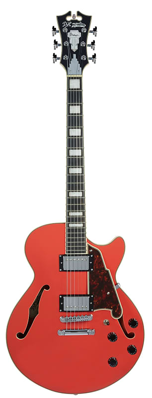 D'Angelico Premier SS Semi-Hollow Electric Guitar Stopbar Tailpiece Fiesta Red, DAPSSFRCSCB image 1