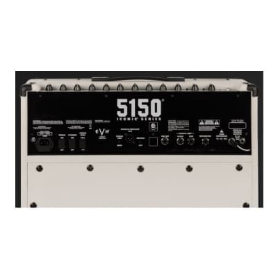 EVH 5150 Iconic Series 40W 1 x 12 Combo, Two-Channel, Reverb, Electric Guitar Amplifier with Molded Plastic Handle and Two 6L6 Power Tubes (Ivory) image 6
