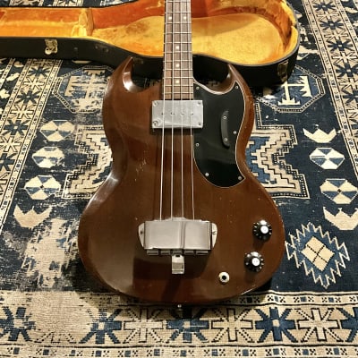 1969 Gibson Eb0 “Walnut“ 7.5 LBS Featherweight Short Scale Bass OHSC image 1