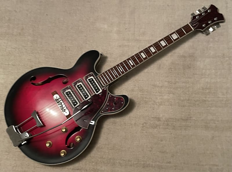 1960's Conrad 3 Pickup Hollowbody Electric Guitar Redburst 1960's Conrad 3 Pickup Hollowbody Electric Guitar Redburst
