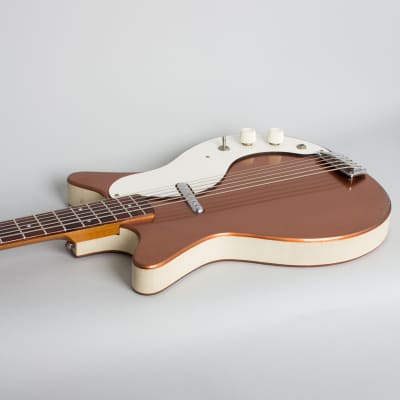 Danelectro  Standard Shorthorn Model 3612 Electric 6-String Bass Guitar (1961/4), ser. #2031, chipboard case. image 7