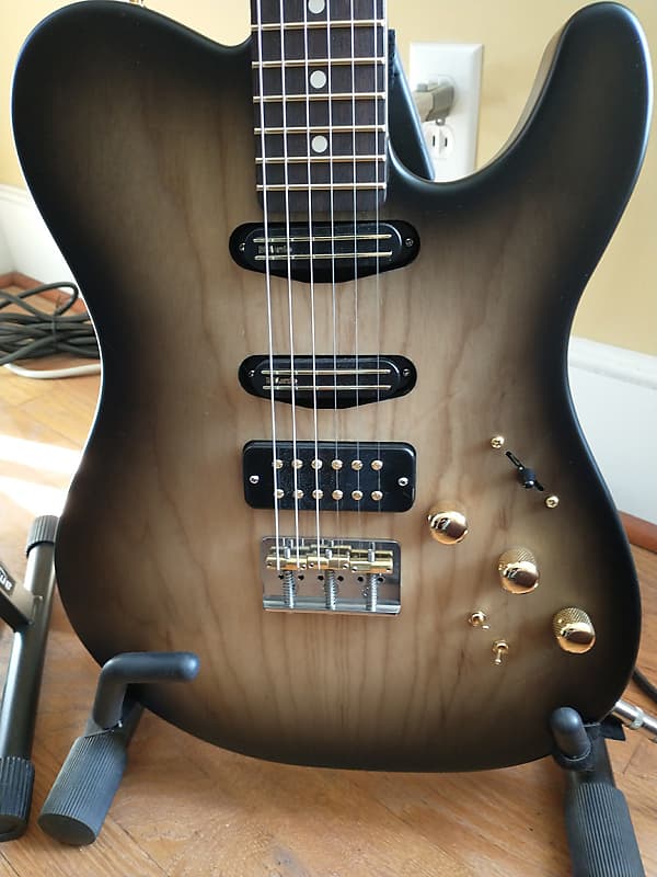 Custom built "T" style guitar – Chambered Swamp Ash image 1