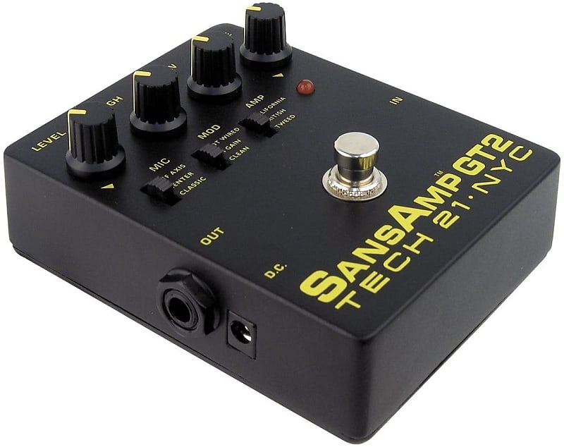 Tech 21 SansAmp GT2 Tube Amp Emulator Pedal Reverb