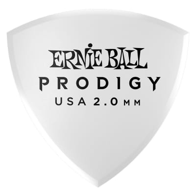 Ernie Ball 2.0 mm Large Shield Prodigy Picks 6 Pack, White for sale