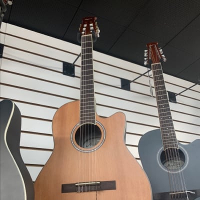 Ovation Applause Acoustic Electric Classical Guitar Natural Satin Cedar AB24CC-4 for sale