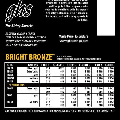 GHS Bright Bronze  Acoustic Medium 13-56 image 2