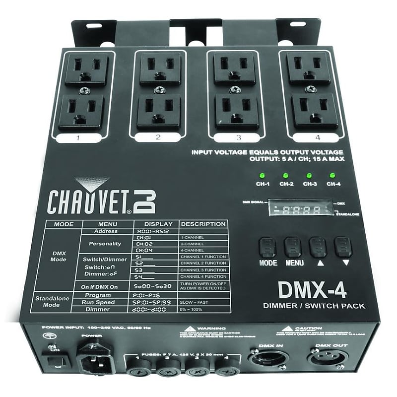 Chauvet DJ DMX-4 LED Lighting 4-Channel Dimmer/Relay Pack image 1